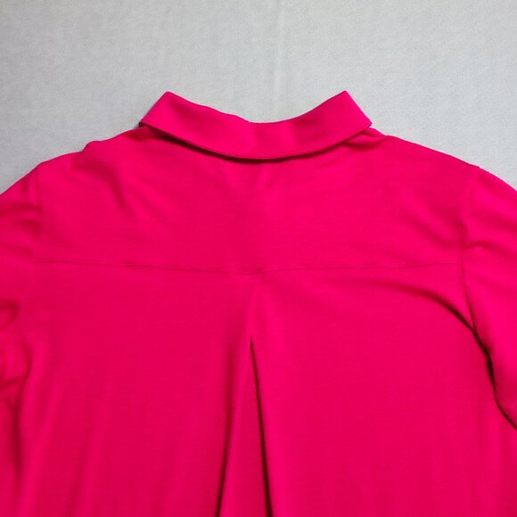Adidas Golf polo shirt women's size M magenta short sleeve 1/4 button up - Picture 4 of 11